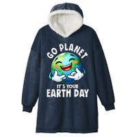 Go Planet ItS Your Earth Day Cute Earth Hooded Wearable Blanket