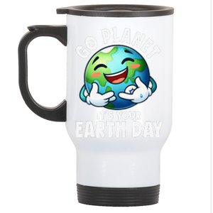 Go Planet ItS Your Earth Day Cute Earth Stainless Steel Travel Mug