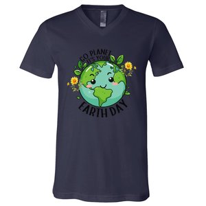 Go Planet Its Your Earth Day 2024 Teacher Cute Earth V-Neck T-Shirt