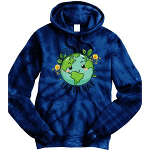 Go Planet Its Your Earth Day 2024 Teacher Cute Earth Tie Dye Hoodie