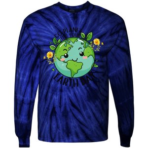 Go Planet Its Your Earth Day 2024 Teacher Cute Earth Tie-Dye Long Sleeve Shirt