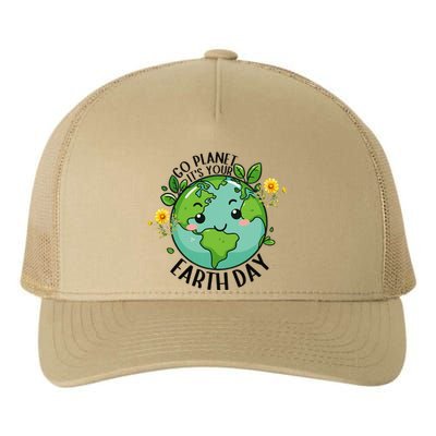 Go Planet Its Your Earth Day 2024 Teacher Cute Earth Yupoong Adult 5-Panel Trucker Hat