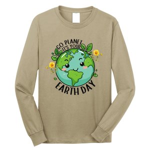 Go Planet Its Your Earth Day 2024 Teacher Cute Earth Long Sleeve Shirt