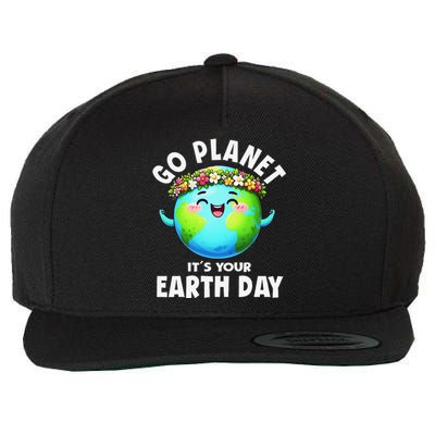 Go Planet ItS Your Earth Day Cute Earth Wool Snapback Cap