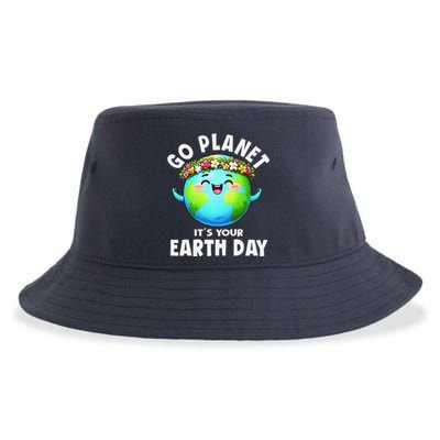 Go Planet ItS Your Earth Day Cute Earth Sustainable Bucket Hat