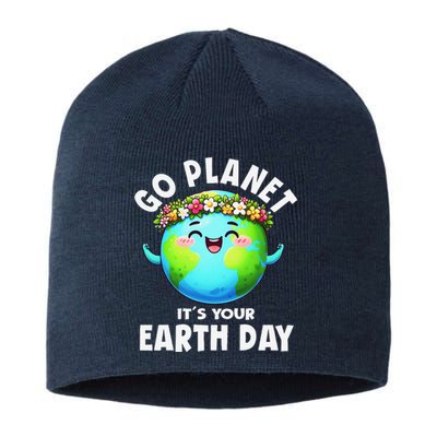 Go Planet ItS Your Earth Day Cute Earth Sustainable Beanie