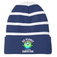 Go Planet ItS Your Earth Day Cute Earth Striped Beanie with Solid Band