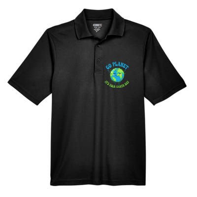 Go Planet It's Your Earth Day Environment Funny Men's Origin Performance Pique Polo