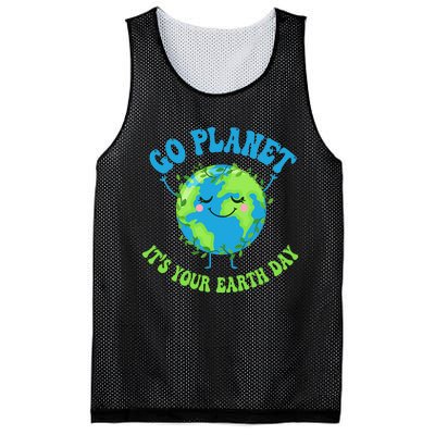 Go Planet It's Your Earth Day Environment Funny Mesh Reversible Basketball Jersey Tank