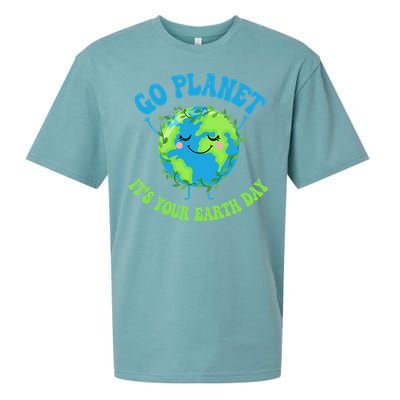 Go Planet It's Your Earth Day Environment Funny Sueded Cloud Jersey T-Shirt