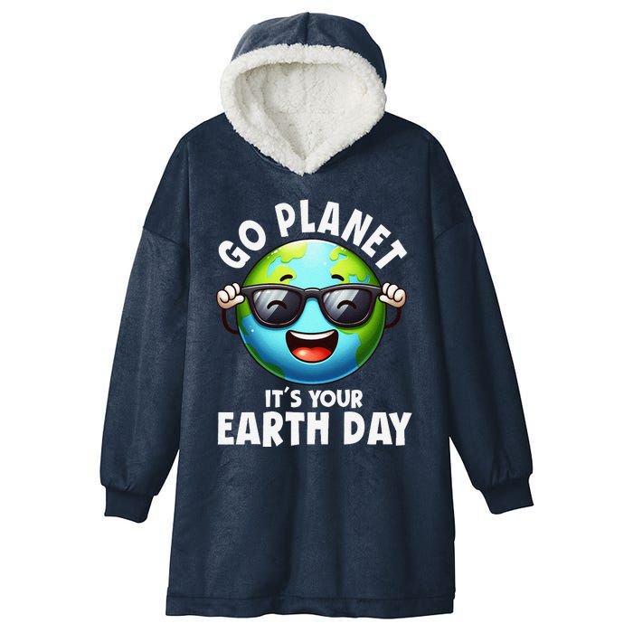 Go Planet ItS Your Earth Day Cute Earth Hooded Wearable Blanket