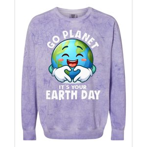 Go Planet ItS Your Earth Day Cute Earth Colorblast Crewneck Sweatshirt