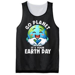 Go Planet ItS Your Earth Day Cute Earth Mesh Reversible Basketball Jersey Tank