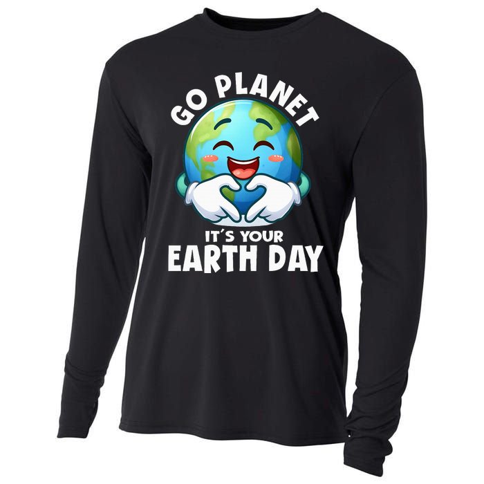 Go Planet ItS Your Earth Day Cute Earth Cooling Performance Long Sleeve Crew