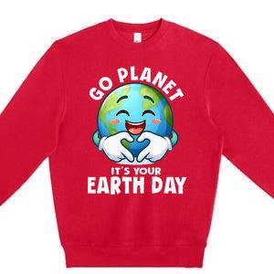 Go Planet ItS Your Earth Day Cute Earth Premium Crewneck Sweatshirt