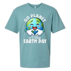 Go Planet ItS Your Earth Day Cute Earth Sueded Cloud Jersey T-Shirt