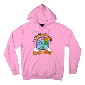 Go Planet Its Your Earth Day Teacher Groovy Environment Hoodie