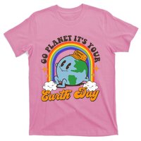 Go Planet Its Your Earth Day Teacher Groovy Environment T-Shirt