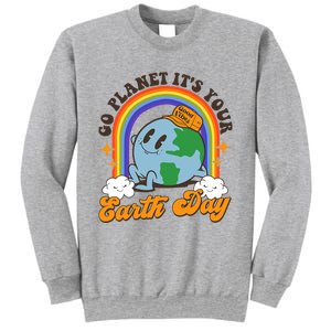 Go Planet Its Your Earth Day Teacher Groovy Environment Sweatshirt