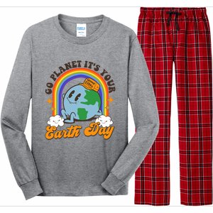 Go Planet Its Your Earth Day Teacher Groovy Environment Long Sleeve Pajama Set