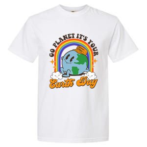 Go Planet Its Your Earth Day Teacher Groovy Environment Garment-Dyed Heavyweight T-Shirt