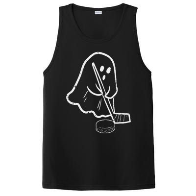 Ghost Playing Ice Hockey Pocket Halloween Costume Sports PosiCharge Competitor Tank