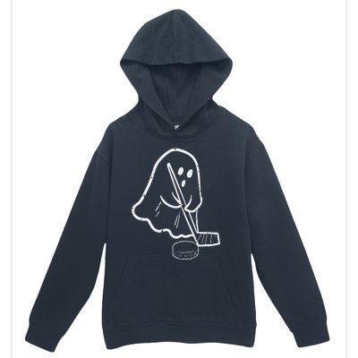 Ghost Playing Ice Hockey Pocket Halloween Costume Sports Urban Pullover Hoodie