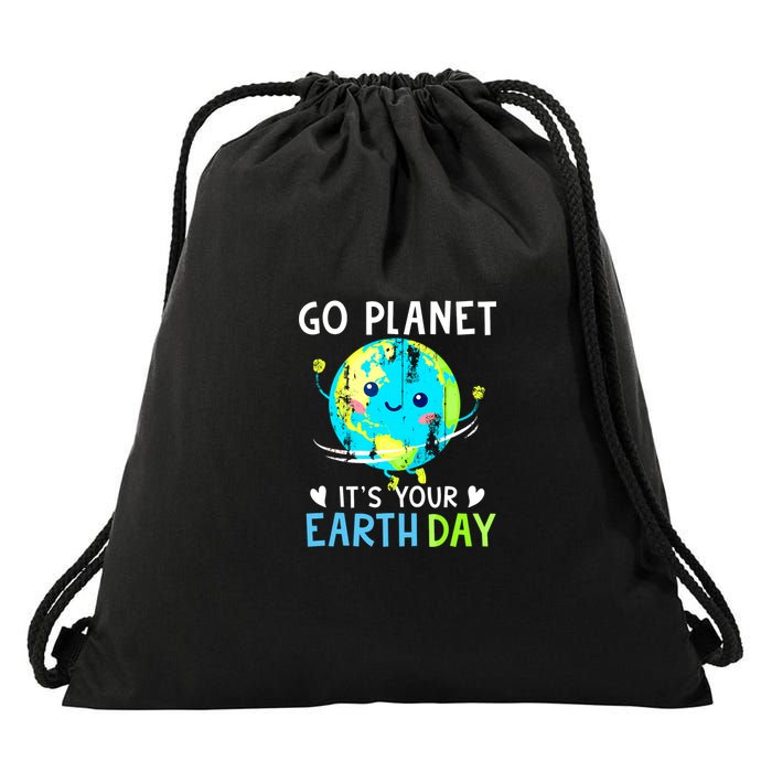 Go Planet Its Your Earth Day Drawstring Bag