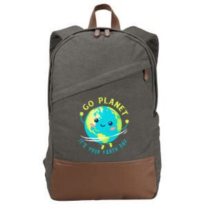 Go Planet Its Your Earth Day Cotton Canvas Backpack