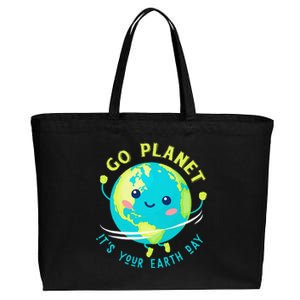 Go Planet Its Your Earth Day Cotton Canvas Jumbo Tote