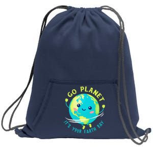 Go Planet Its Your Earth Day Sweatshirt Cinch Pack Bag