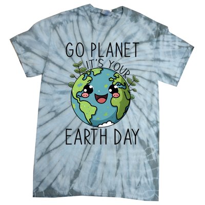 Go Planet Its Your Earth Day 2024 Teacher Cute Earth Tie-Dye T-Shirt