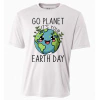 Go Planet Its Your Earth Day 2024 Teacher Cute Earth Cooling Performance Crew T-Shirt