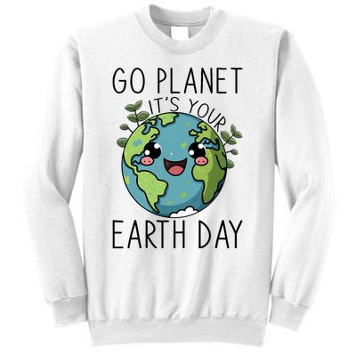 Go Planet Its Your Earth Day 2024 Teacher Cute Earth Sweatshirt