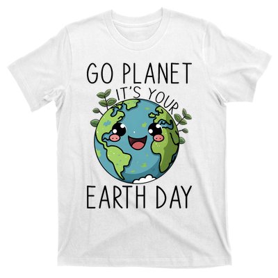 Go Planet Its Your Earth Day 2024 Teacher Cute Earth T-Shirt