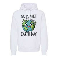 Go Planet Its Your Earth Day 2024 Teacher Cute Earth Premium Hoodie