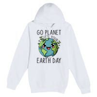 Go Planet Its Your Earth Day 2024 Teacher Cute Earth Premium Pullover Hoodie