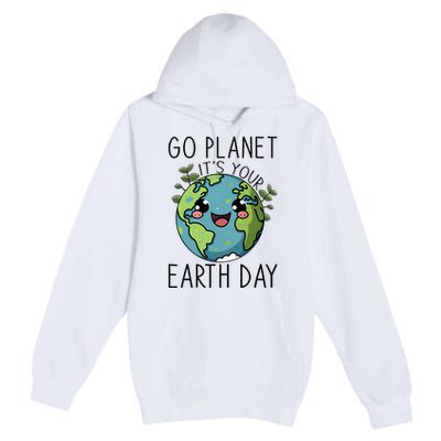 Go Planet Its Your Earth Day 2024 Teacher Cute Earth Premium Pullover Hoodie