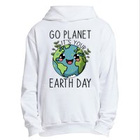 Go Planet Its Your Earth Day 2024 Teacher Cute Earth Urban Pullover Hoodie