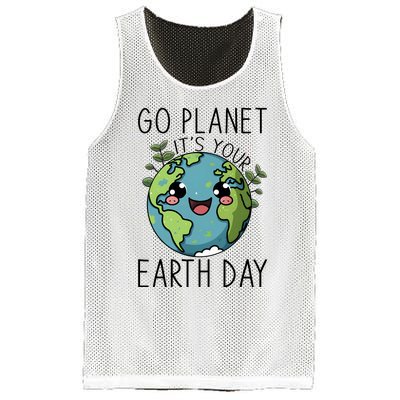 Go Planet Its Your Earth Day 2024 Teacher Cute Earth Mesh Reversible Basketball Jersey Tank