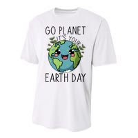 Go Planet Its Your Earth Day 2024 Teacher Cute Earth Performance Sprint T-Shirt