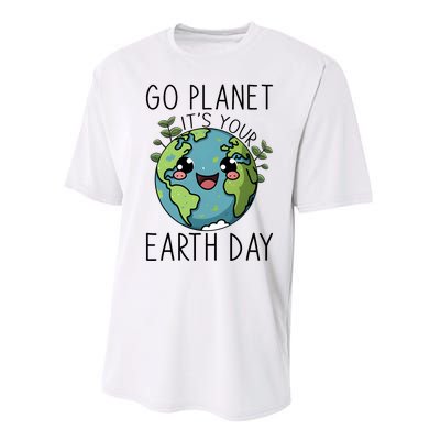 Go Planet Its Your Earth Day 2024 Teacher Cute Earth Performance Sprint T-Shirt