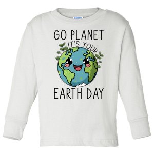 Go Planet Its Your Earth Day 2024 Teacher Cute Earth Toddler Long Sleeve Shirt