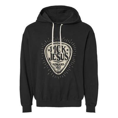 Guitar Pick Jesus Christian Music Guitarist Pastor Garment-Dyed Fleece Hoodie