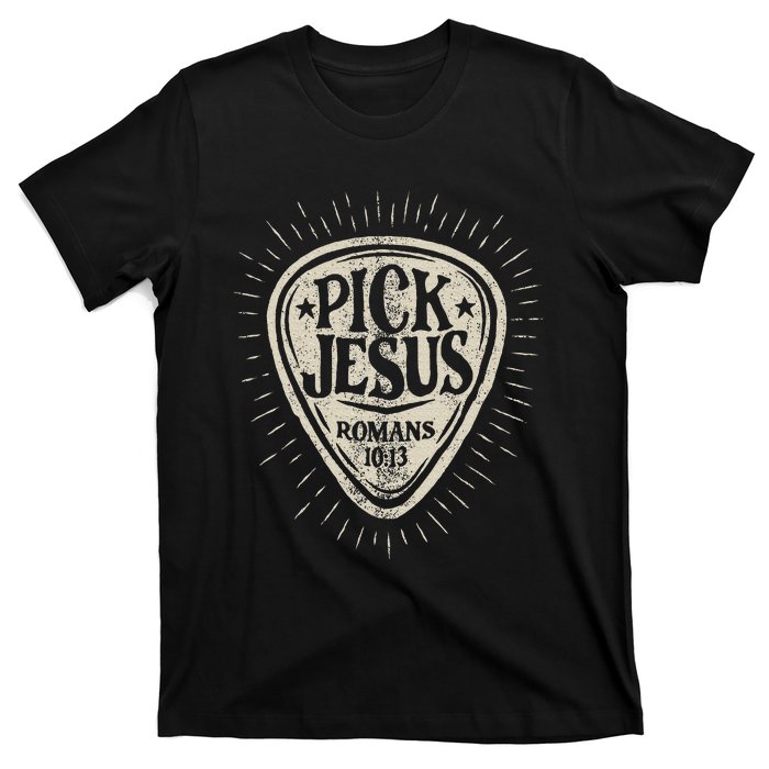 Guitar Pick Jesus Christian Music Guitarist Pastor T-Shirt