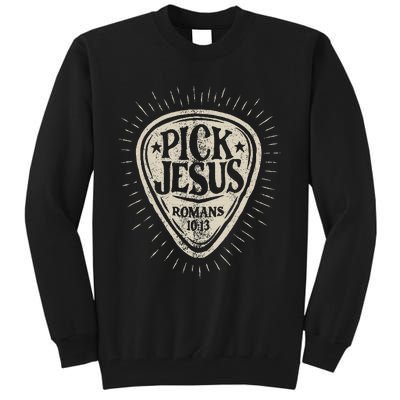 Guitar Pick Jesus Christian Music Guitarist Pastor Tall Sweatshirt