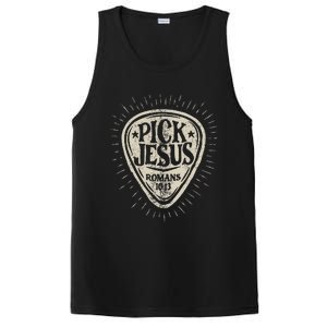 Guitar Pick Jesus Christian Music Guitarist Pastor PosiCharge Competitor Tank