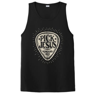 Guitar Pick Jesus Christian Music Guitarist Pastor PosiCharge Competitor Tank