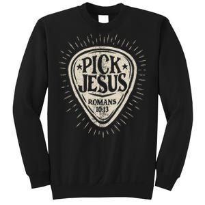 Guitar Pick Jesus Christian Music Guitarist Pastor Retro Sweatshirt