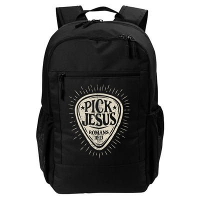 Guitar Pick Jesus Christian Music Guitarist Pastor Retro Backpack
